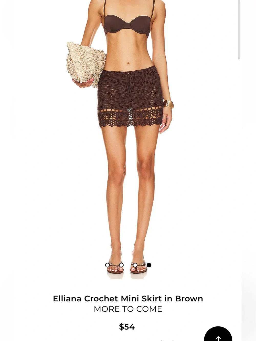 Women’s Crochet Swim Coverup Skirt in Dark Brown